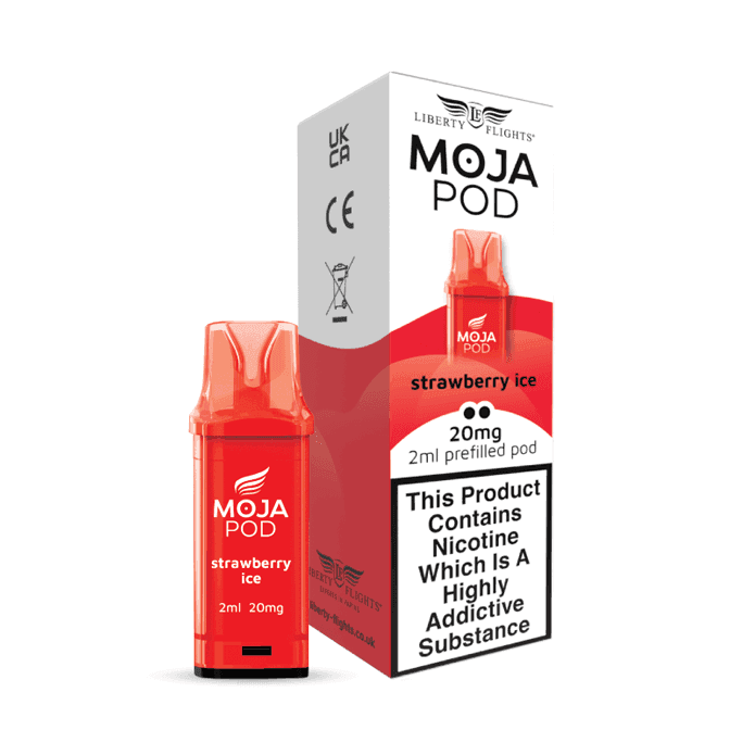 MOJA POD STRAWBERRY ICE PREFILLED POD 20MG(2%) BY LIBERTY FLIGHTS - Vapeslough