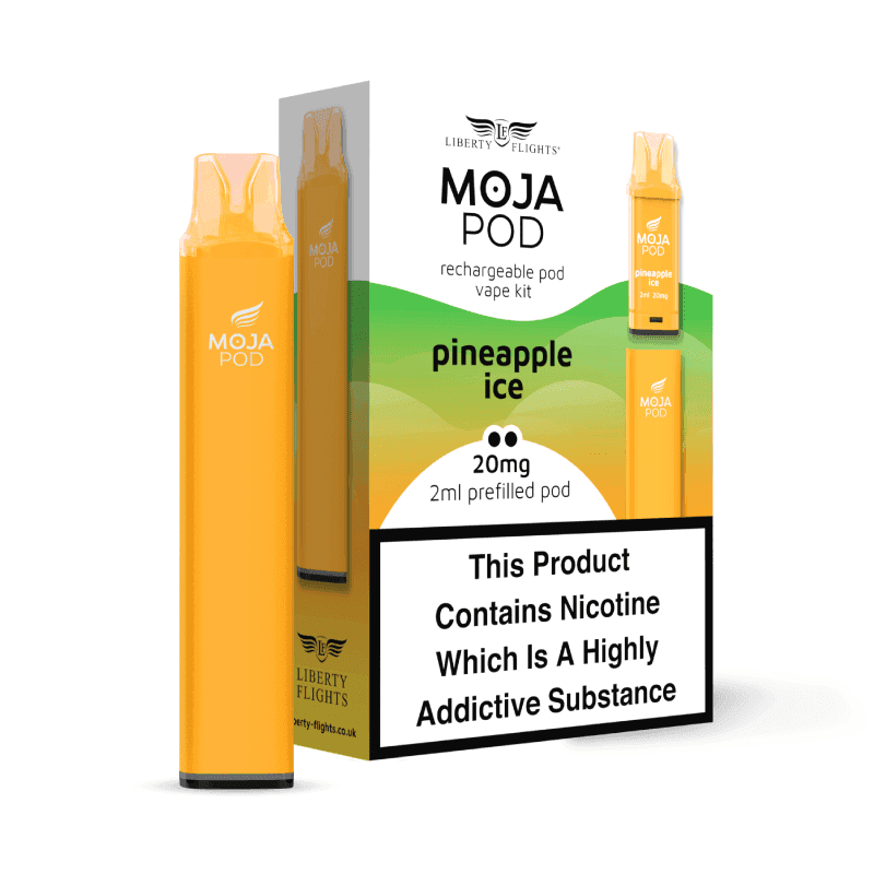 MOJA POD SYSTEM + PINEAPPLE ICE PREFILLED POD 20MG(2%) BY LIBERTY FLIGHTS - Vapeslough