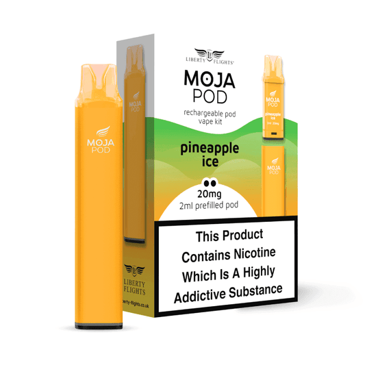 MOJA POD SYSTEM + PINEAPPLE ICE PREFILLED POD 20MG(2%) BY LIBERTY FLIGHTS - Vapeslough