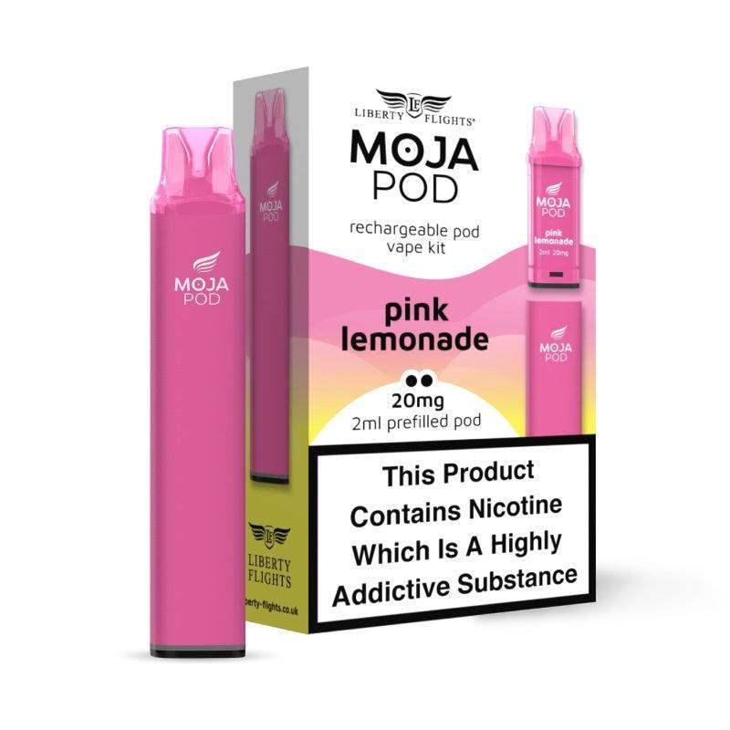 MOJA POD SYSTEM + PINK LEMONADE PREFILLED POD 20MG(2%) BY LIBERTY FLIGHTS - Vapeslough