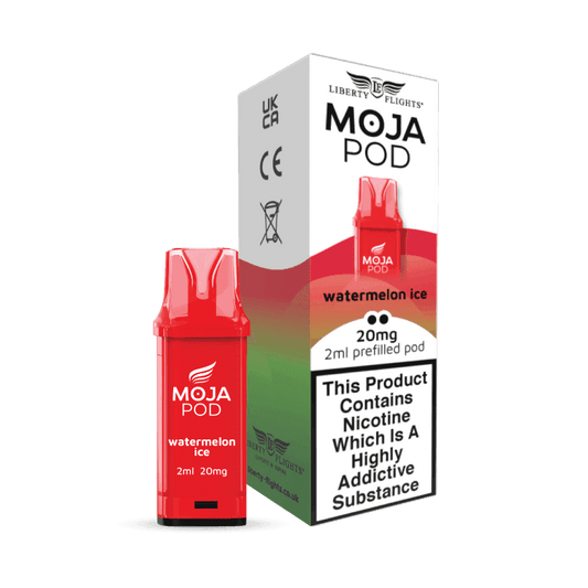 MOJA POD WATERMELON ICE PREFILLED POD 20MG(2%) BY LIBERTY FLIGHTS - Vapeslough