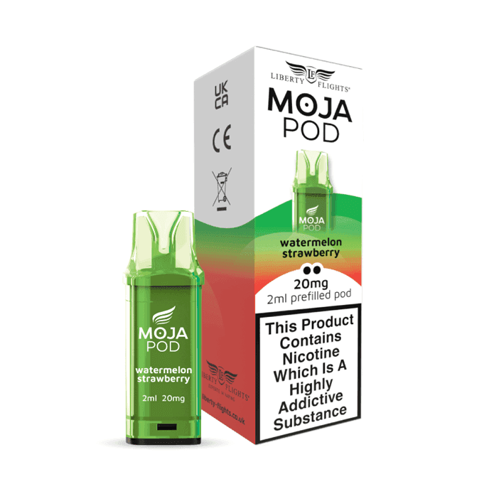 MOJA POD WATERMELON STRAWBERRY PREFILLED POD 20MG(2%) BY LIBERTY FLIGHTS - Vapeslough