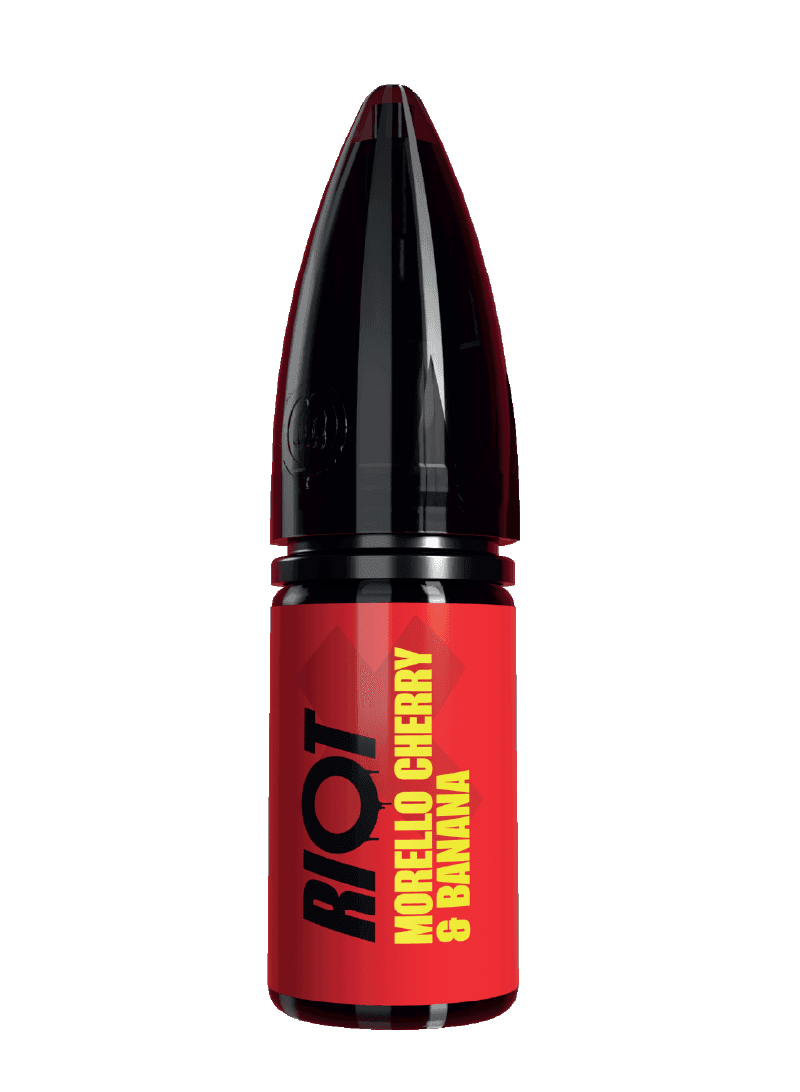 MORELLO CHERRY & BANANA - RIOT X - 10ML NIC SALT E-LIQUID - 5MG | 10MG | 20MG BY RIOT SQUAD - Vapeslough
