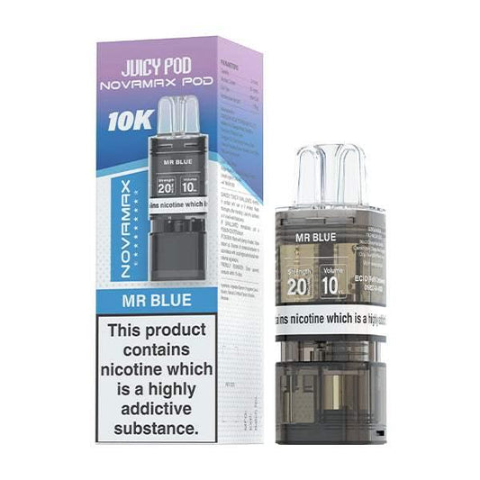 MR BLUE - JUICY POD NOVAMAX 10K PRE-FILLED POD - Vapeslough