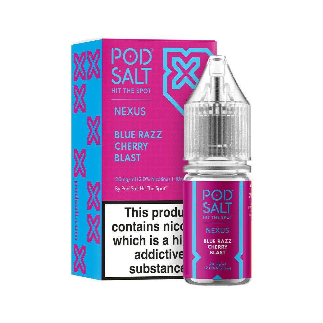 NEXUS BLUE RAZZ CHERRY BLAST 10ML NICOTINE SALT E-LIQUID BY POD SALT - Vapeslough