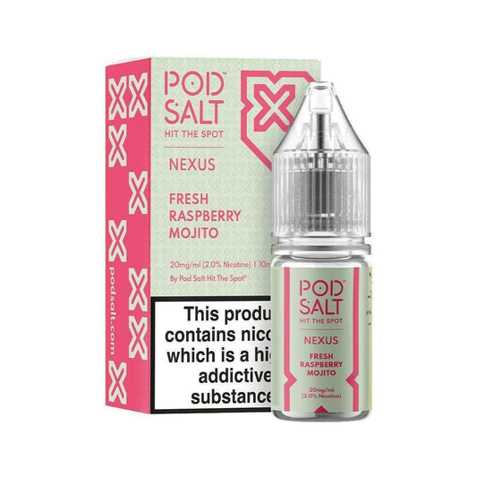NEXUS FRESH RASPBERRY MOJITO 10ML NICOTINE SALT E-LIQUID BY POD SALT - Vapeslough
