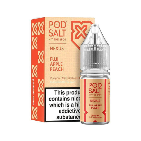 NEXUS FUJI APPLE PEACH 10ML NICOTINE SALT E-LIQUID BY POD SALT - Vapeslough