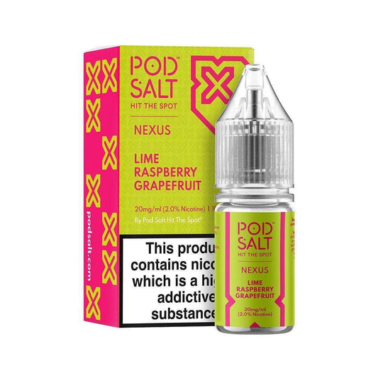 NEXUS LIME RASPBERRY GRAPEFRUIT 10ML NICOTINE SALT E-LIQUID BY POD SALT - Vapeslough