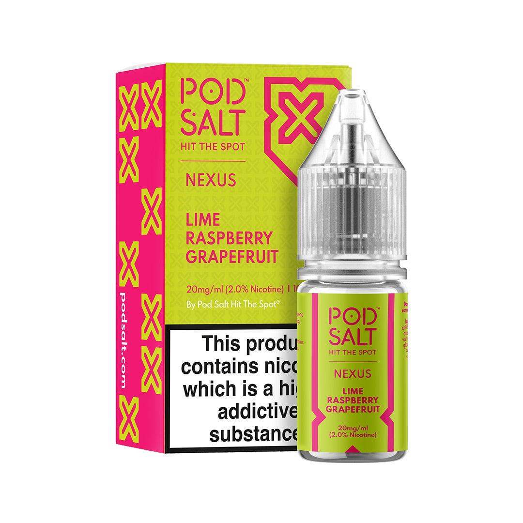 NEXUS LIME RASPBERRY GRAPEFRUIT 10ML NICOTINE SALT E-LIQUID BY POD SALT - Vapeslough