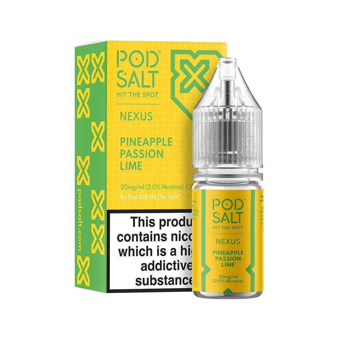 NEXUS PINEAPPLE PASSION LIME 10ML NICOTINE SALT E-LIQUID BY POD SALT - Vapeslough