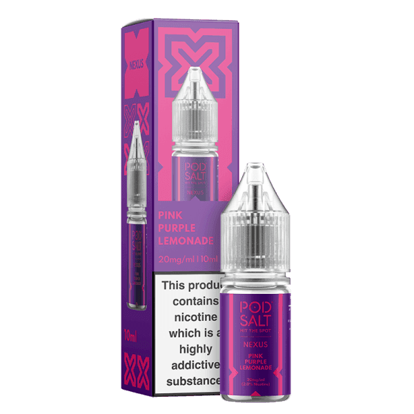 NEXUS PINK PURPLE LEMONADE 10ML NICOTINE SALT E-LIQUID BY POD SALT - Vapeslough