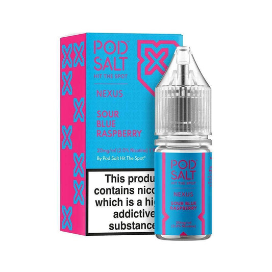 NEXUS SOUR BLUE RASPBERRY 10ML NICOTINE SALT E-LIQUID BY POD SALT - Vapeslough