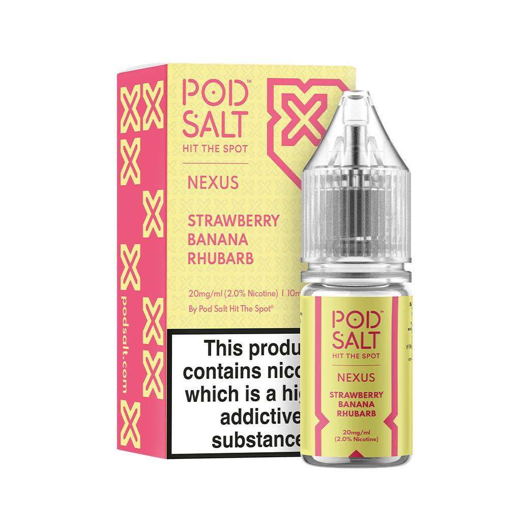 NEXUS STRAWBERRY BANANA RHUBARB 10ML NICOTINE SALT E-LIQUID BY POD SALT - Vapeslough