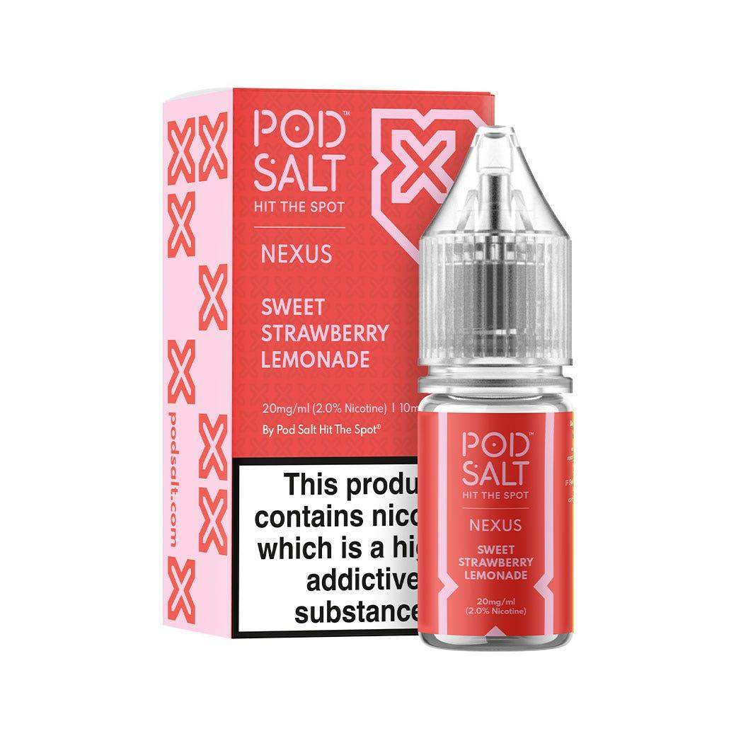 NEXUS SWEET STRAWBERRY LEMONADE 10ML NICOTINE SALT E-LIQUID BY POD SALT - Vapeslough