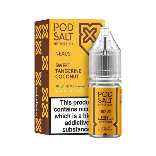 NEXUS SWEET TANGERINE COCONUT 10ML NICOTINE SALT E-LIQUID BY POD SALT - Vapeslough