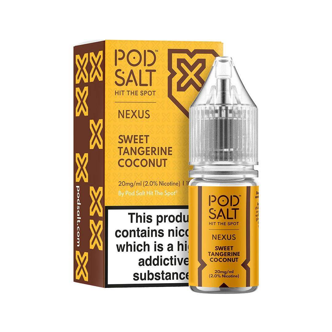 NEXUS SWEET TANGERINE COCONUT 10ML NICOTINE SALT E-LIQUID BY POD SALT - Vapeslough