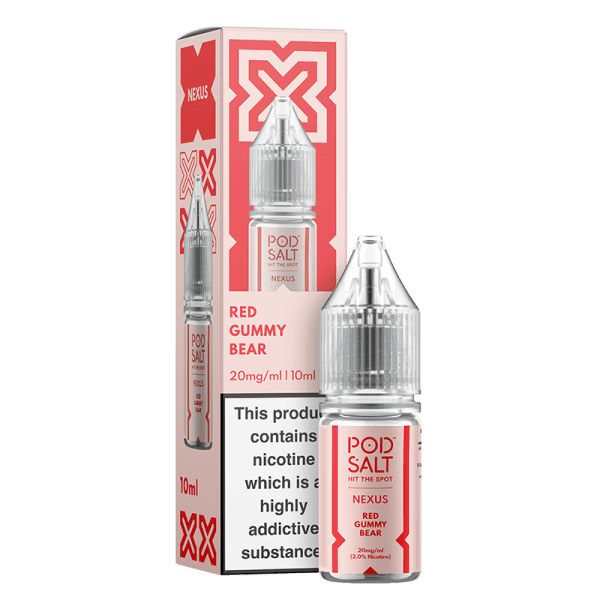 NEXUS RED GUMMY BEAR 10ML NICOTINE SALT E-LIQUID BY POD SALT