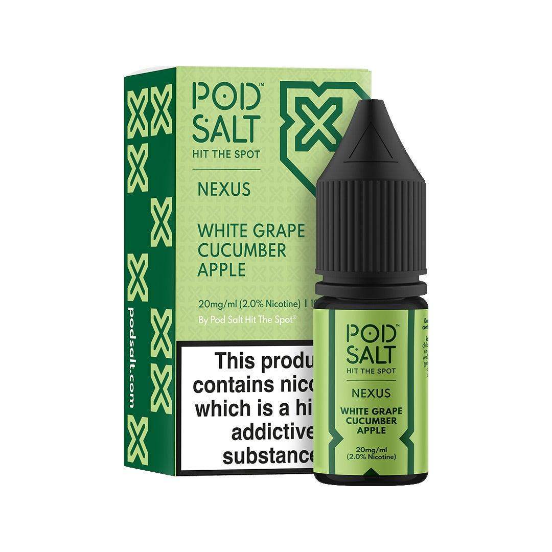 NEXUS WHITE GRAPE CUCUMBER APPLE 10ML NICOTINE SALT E-LIQUID BY POD SALT - Vapeslough