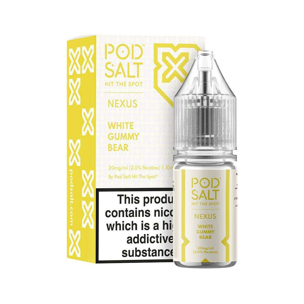 NEXUS WHITE GUMMY BEAR 10ML NICOTINE SALT E-LIQUID BY POD SALT - Vapeslough