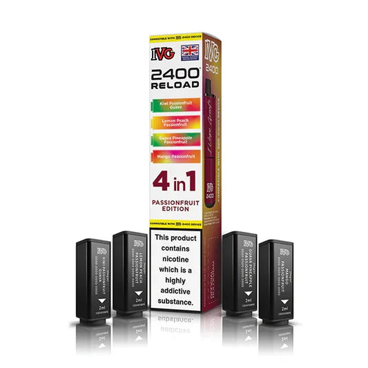 Passionfruit Edition IVG 2400 Reload 4-in-1 Prefilled Pods - Vapeslough