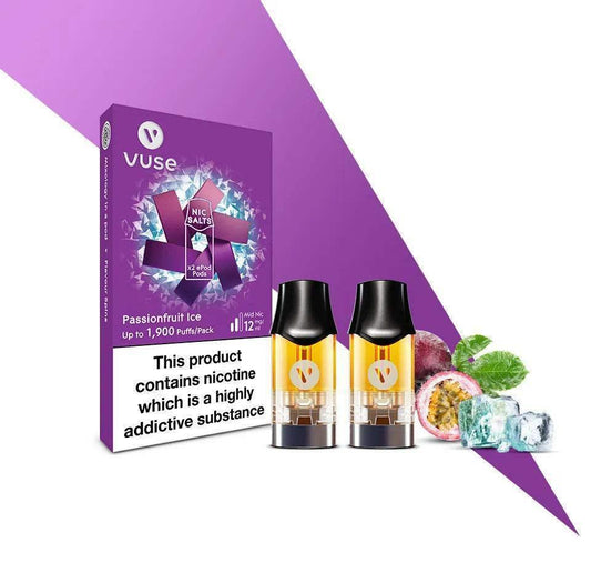 PASSIONFRUIT ICE NIC SALTS E-LIQUID PODS BY VUSE EPOD - Vapeslough