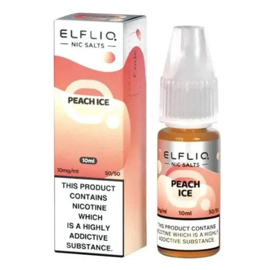 PEACH ICE 10ML E LIQUID NICOTINE SALT BY ELFLIQ - ELFBAR - Vapeslough