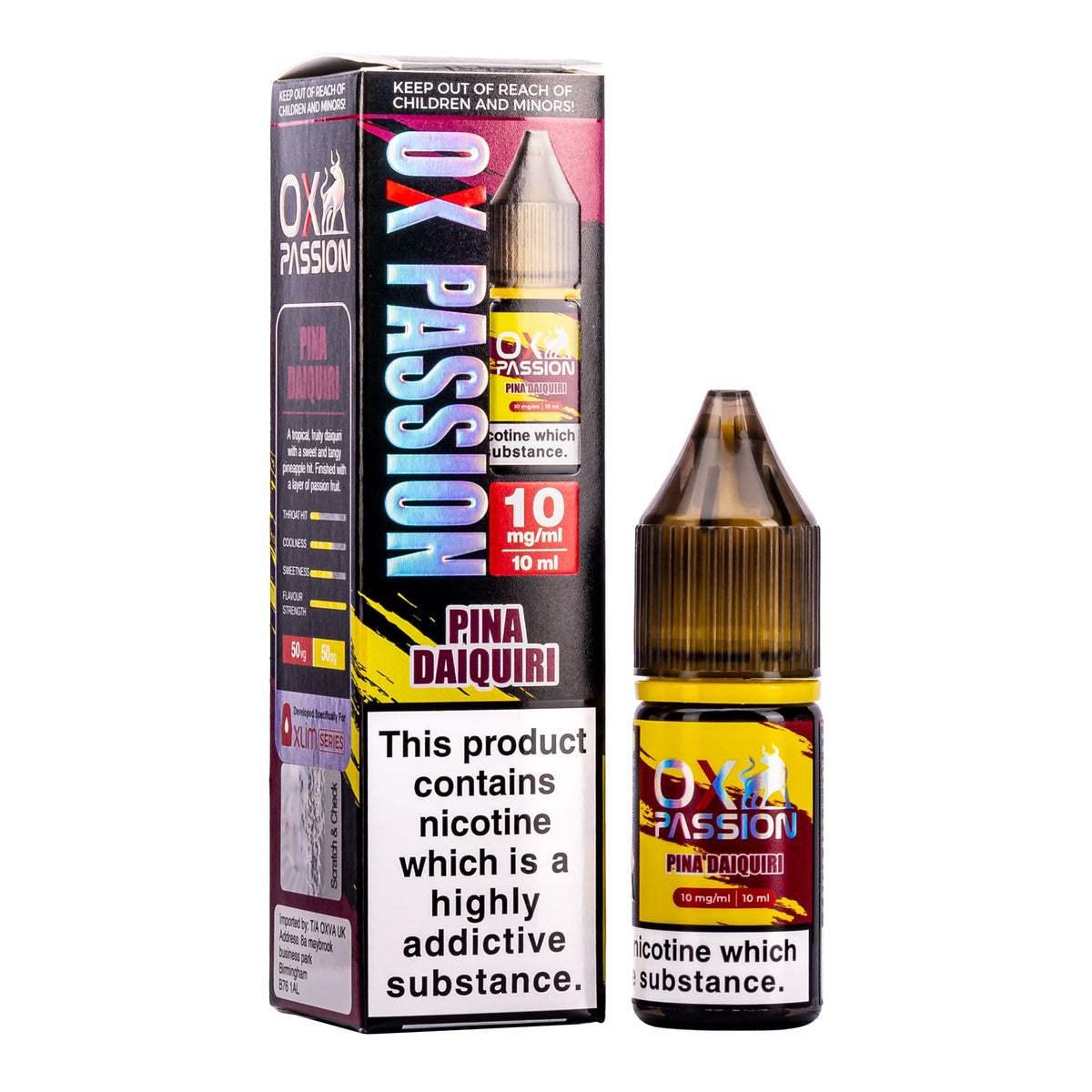PINA DAIQUIRI 10ML NIC SALT BY OXVA OX PASSION 10MG(1%) | 20MG(2%) - Vapeslough