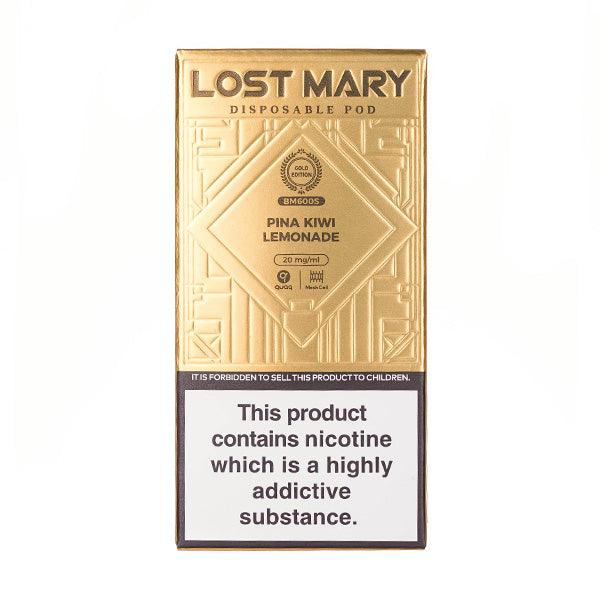 PINA KIWI LEMONADE - LOST MARY BM600S GOLD EDITION DISPOSABLE VAPE - Vapeslough