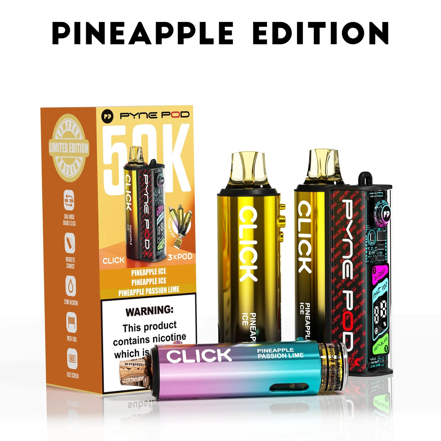 Pineapple Edition - Pyne Pod Click 50K Prefilled Pod Kit - Vapeslough