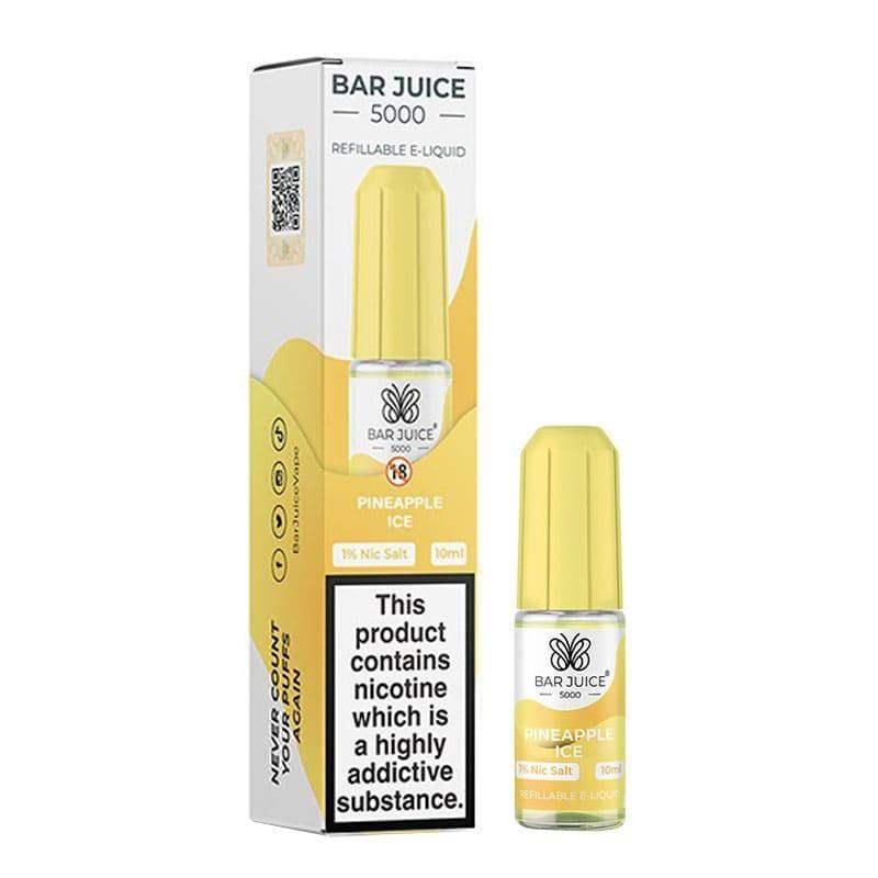 PINEAPPLE ICE 10ML E LIQUID NICOTINE SALT BY BAR JUICE 5000 - Vapeslough