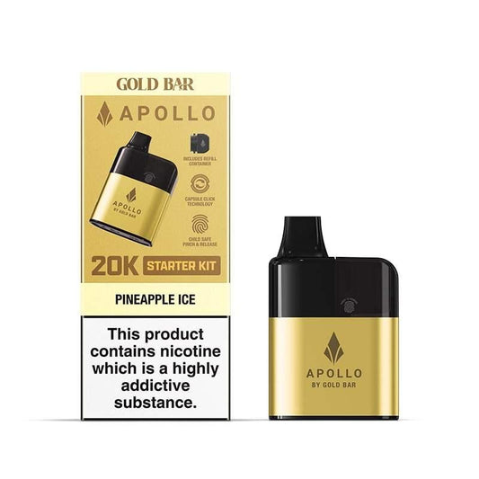 PINEAPPLE ICE - GOLD BAR APOLLO PRE FILLED POD KIT 20MG (2%) - Vapeslough