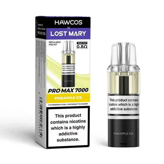Pineapple Ice - Hawcos x Lost Mary Pro Max 7000 Prefilled Pod + Refill Container - Vapeslough