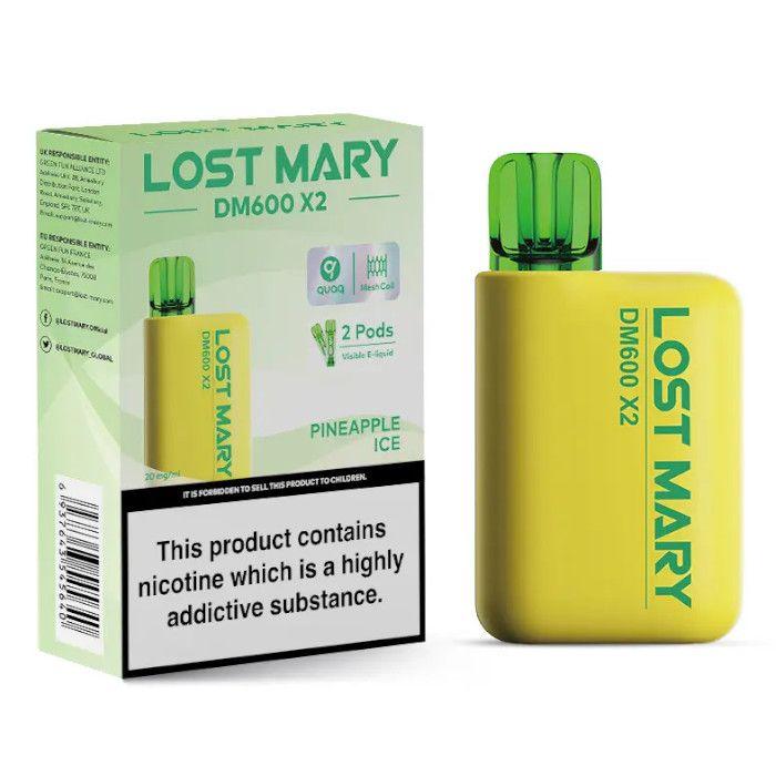 PINEAPPLE ICE - LOST MARY DM600 X2 DISPOSABLE VAPE BY LOST MARY - 2% (20MG) - Vapeslough