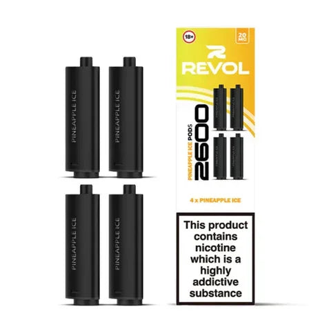 Pineapple Ice Series (Multi Flavour) 2600 Prefilled Pods (4 Pack) BY REVOL - Vapeslough