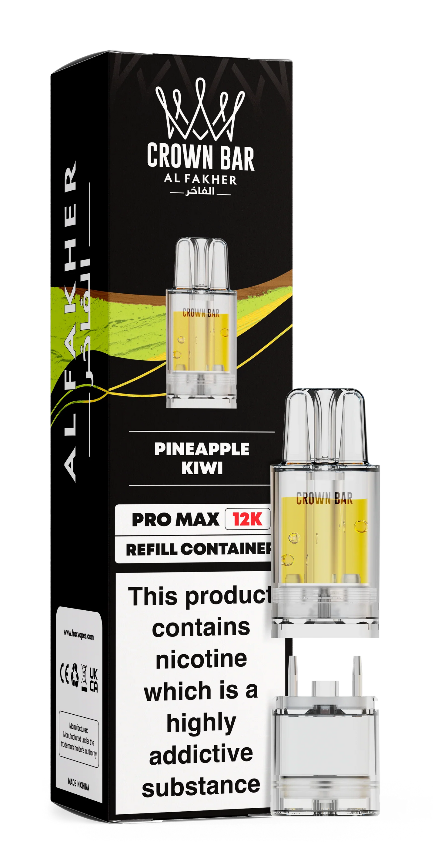 Pineapple Kiwi Al Fakher Crown Bar Pro Max 12K Refill Pod - Vapeslough