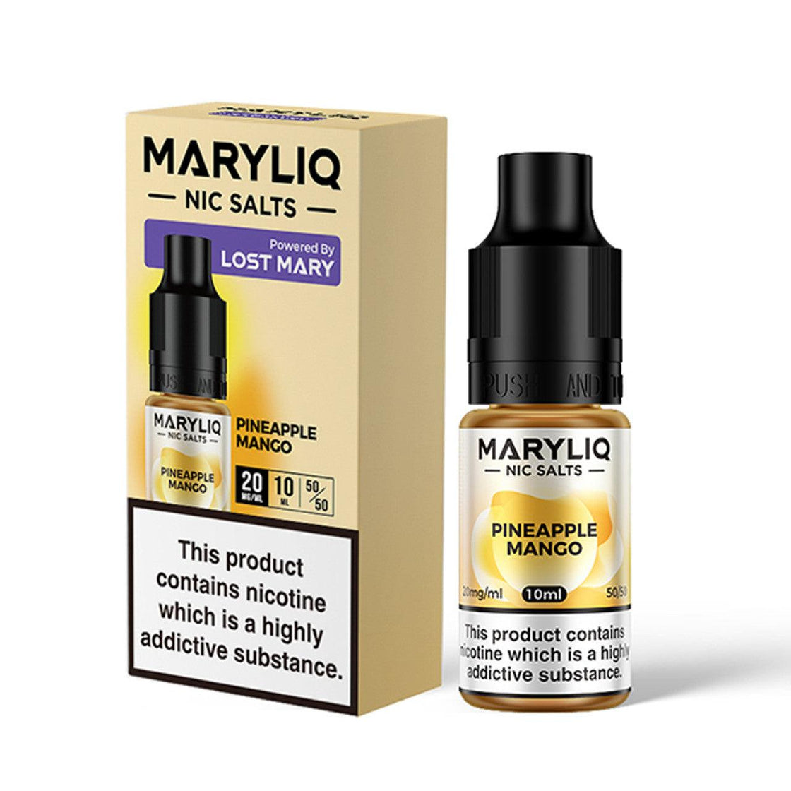 PINEAPPLE MANGO 10ML E-LIQUID NICOTINE SALT BY MARYLIQ - LOST MARY - Vapeslough
