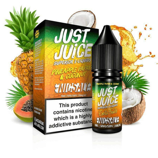 PINEAPPLE, PAPAYA & COCONUT NIC SALT BY JUST JUICE - Vapeslough