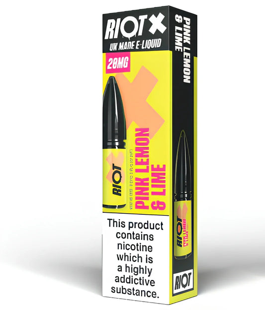 PINK LEMON LIME - RIOT X - 10ML NIC SALT E-LIQUID - 5MG | 10MG | 20MG BY RIOT SQUAD - Vapeslough