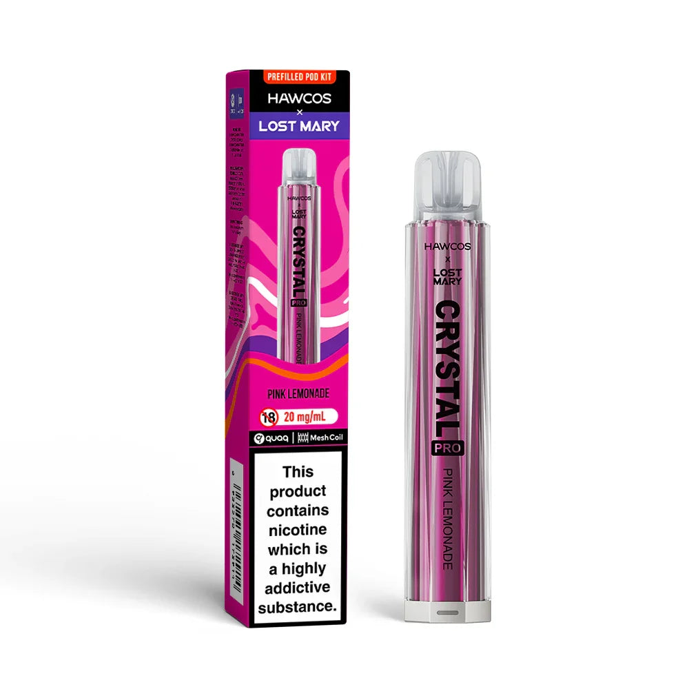 Pink Lemonade Lost Mary x Hawcos Crystal Pro 600 - Vapeslough