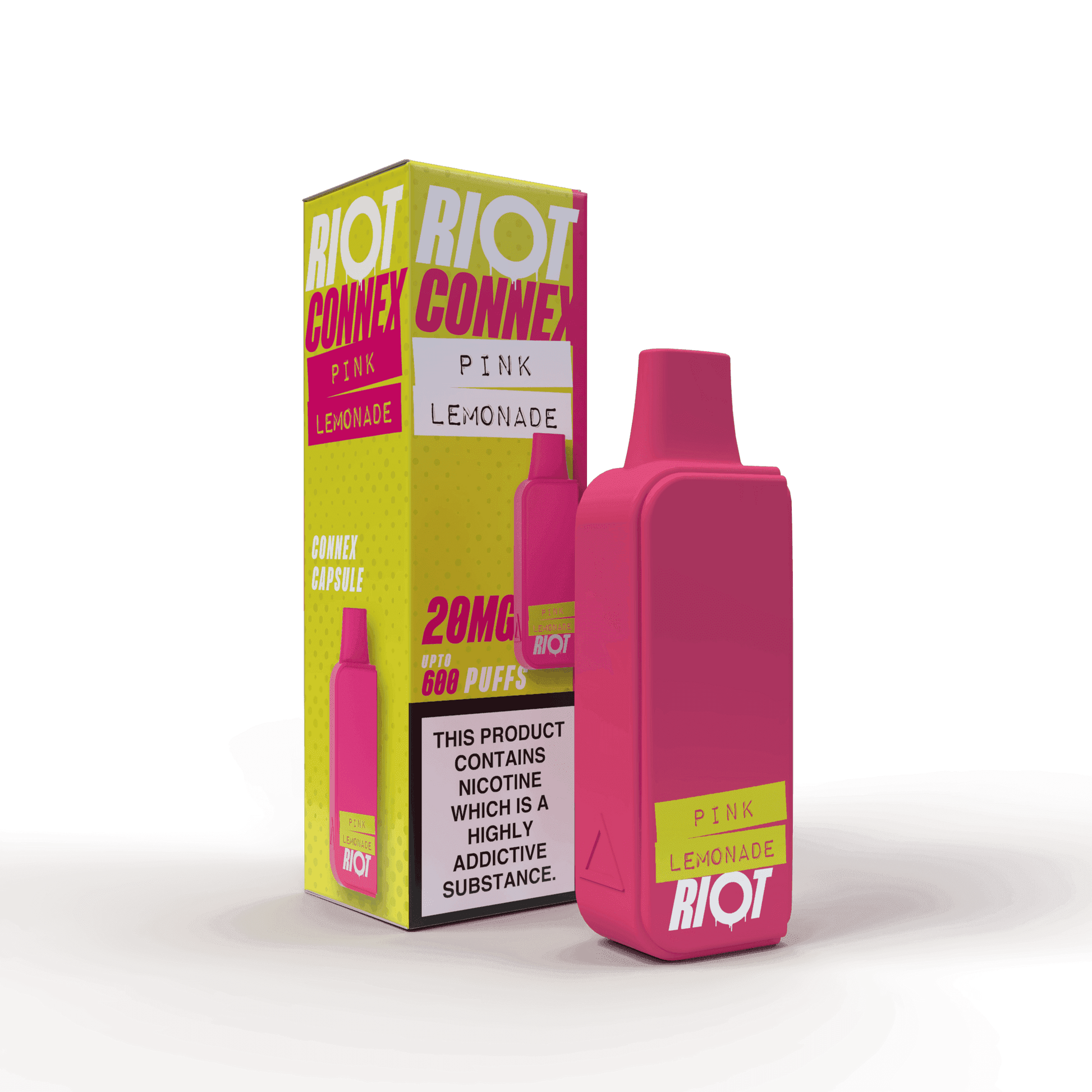PINK LEMONADE - RIOT CONNEX - PRE-FILLED POD - 600 PUFFS BY RIOT SQUAD - Vapeslough