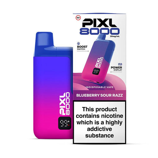 PIXL 8000 BLUEBERRY SOUR RAZZ PRE-FILLED VAPE KIT - 20mg - Vapeslough