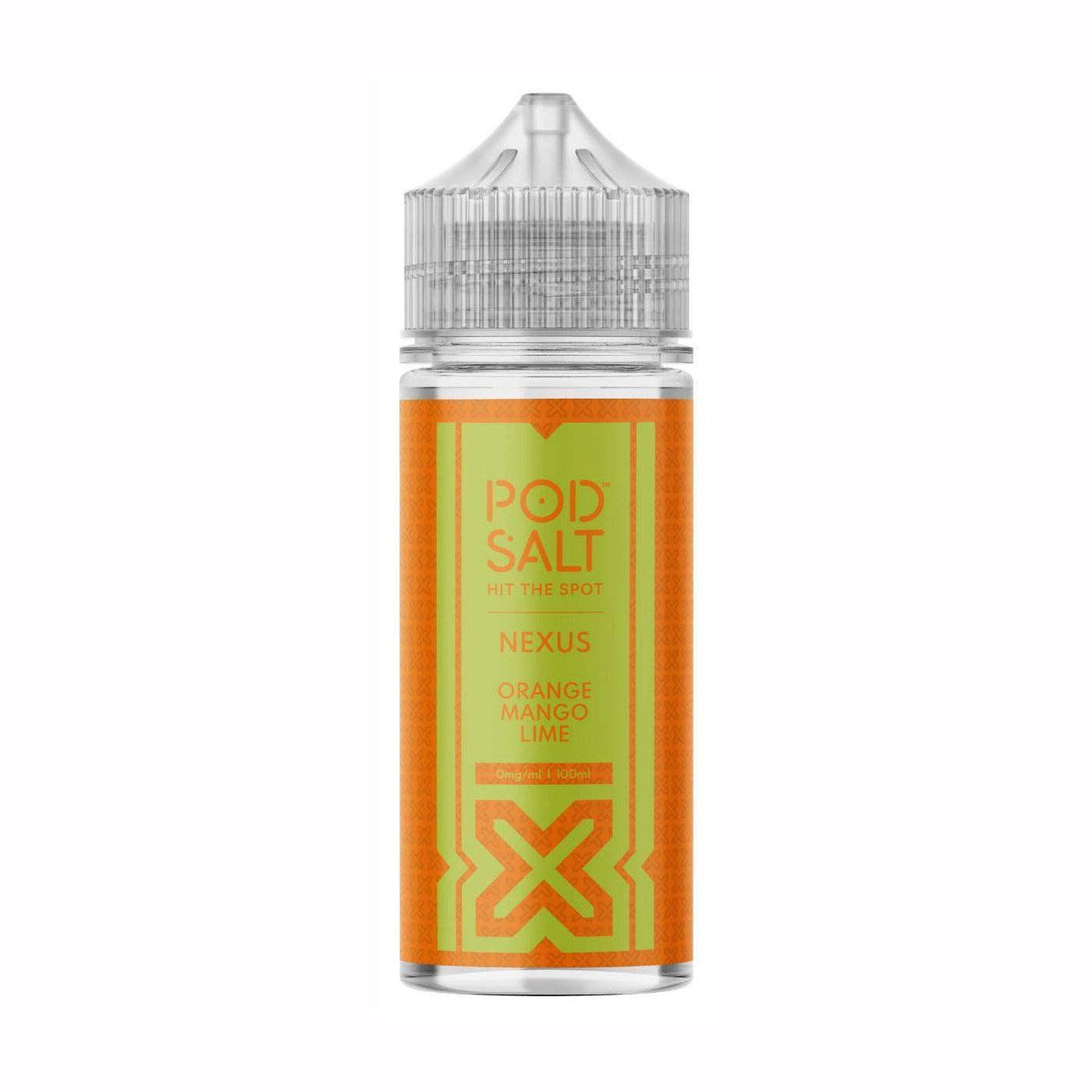 POD SALT NEXUS ORANGE MANGO LIME 100ML SHORTFILL E-LIQUID - Vapeslough