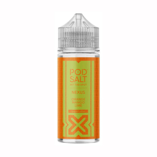 POD SALT NEXUS ORANGE MANGO LIME 100ML SHORTFILL E-LIQUID - Vapeslough