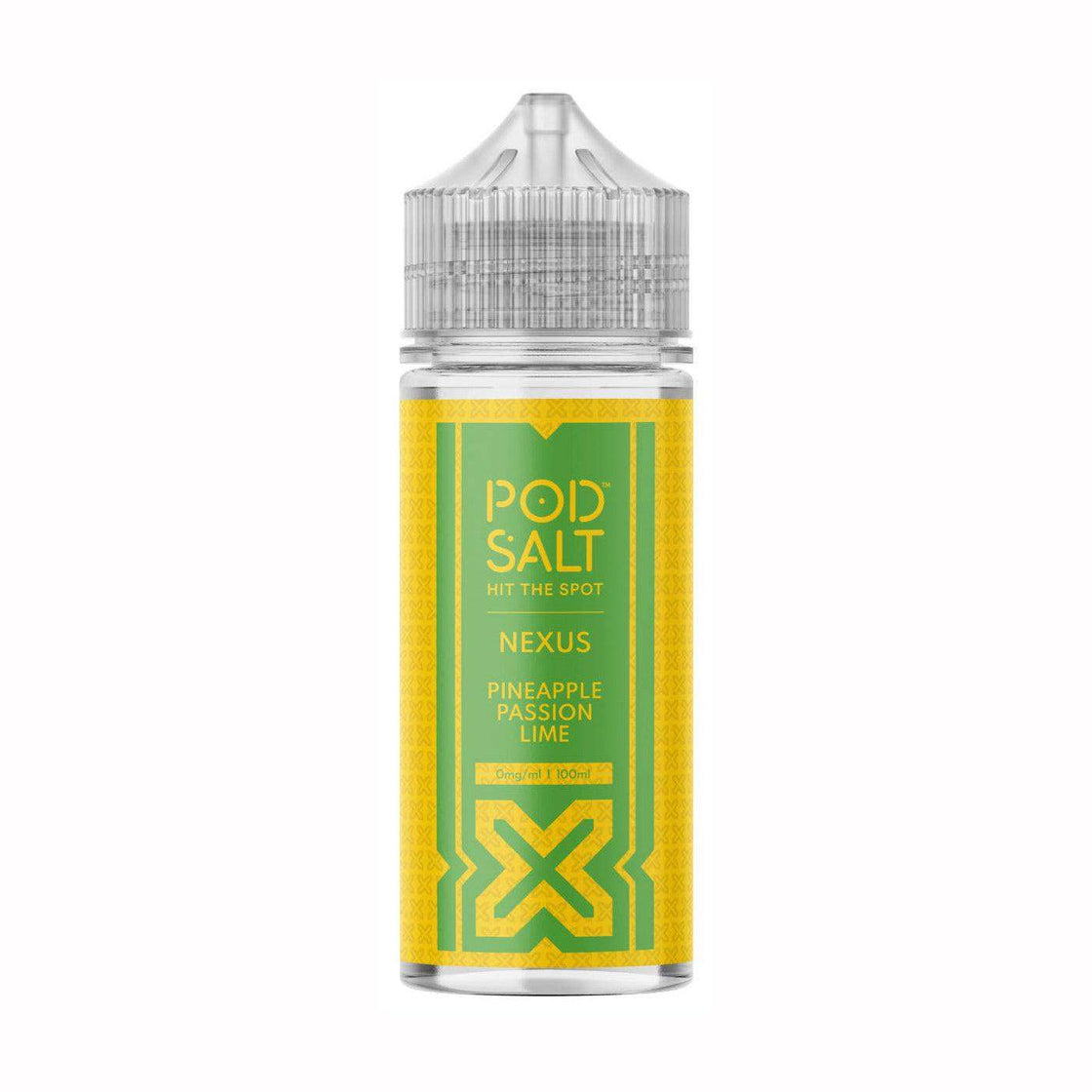 POD SALT NEXUS PINEAPPLE PASSION LIME 100ML SHORTFILL E-LIQUID - Vapeslough