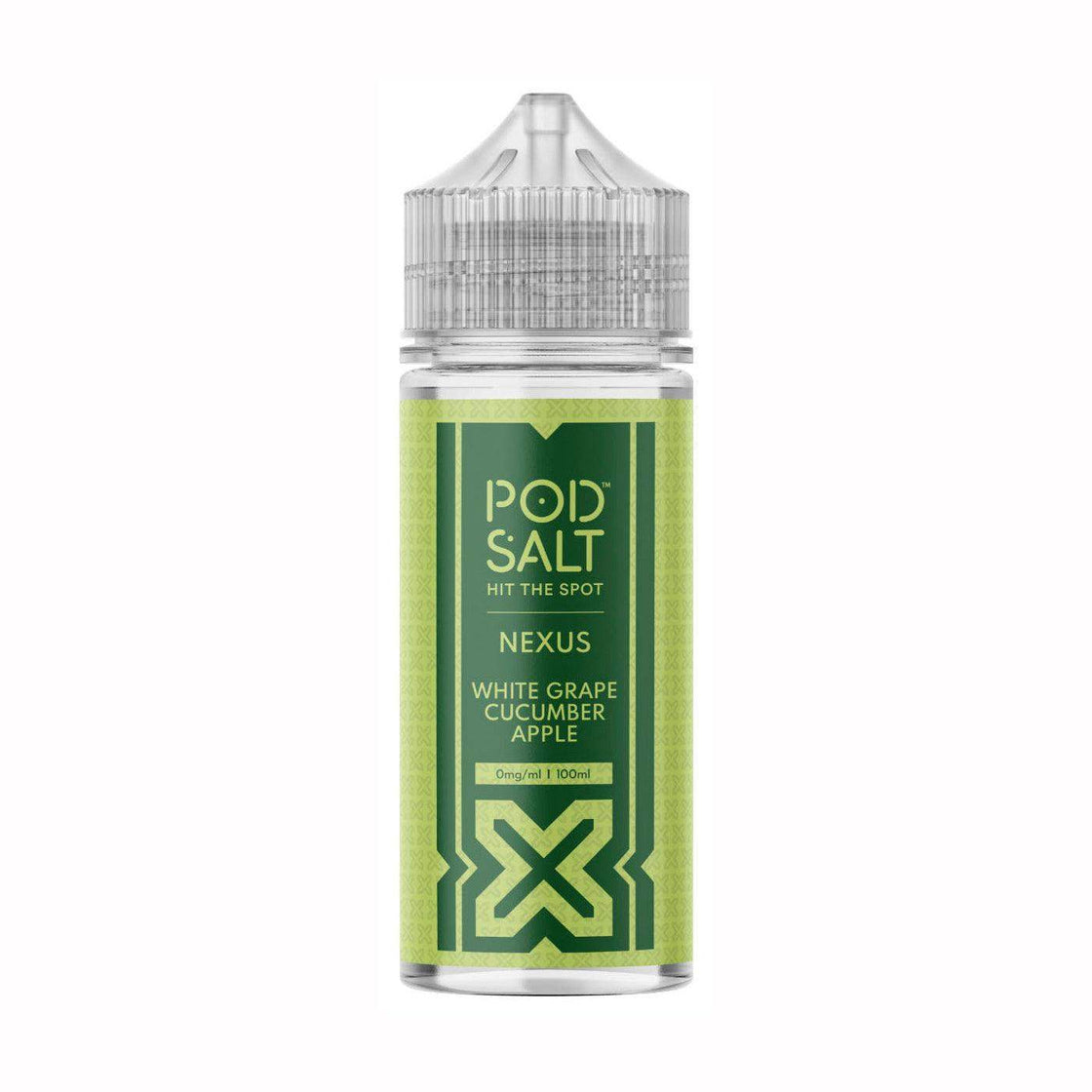 POD SALT NEXUS WHITE GRAPE CUCUMBER APPLE (PRO GREEN) 100ML SHORTFILL E-LIQUID - Vapeslough