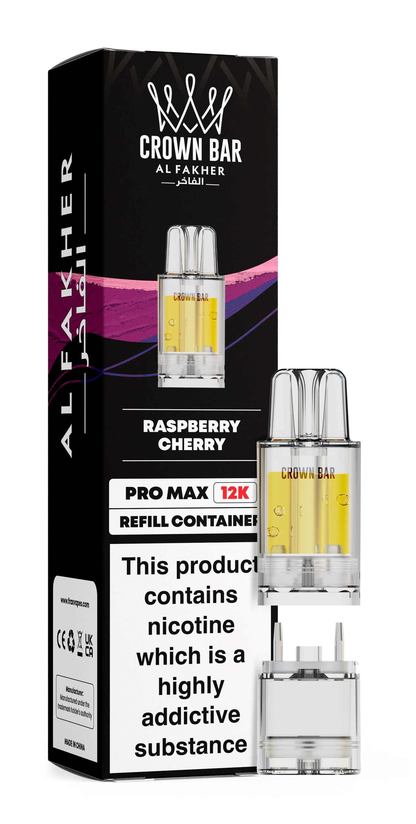 Raspberry Cherry Al Fakher Crown Bar Pro Max 12K Refill Pod - Vapeslough