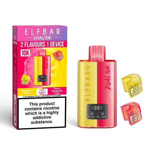 RASPBERRY EDITION - ELF BAR DUAL 10K PRE-FILLED VAPE KIT - 20MG(2%) - Vapeslough