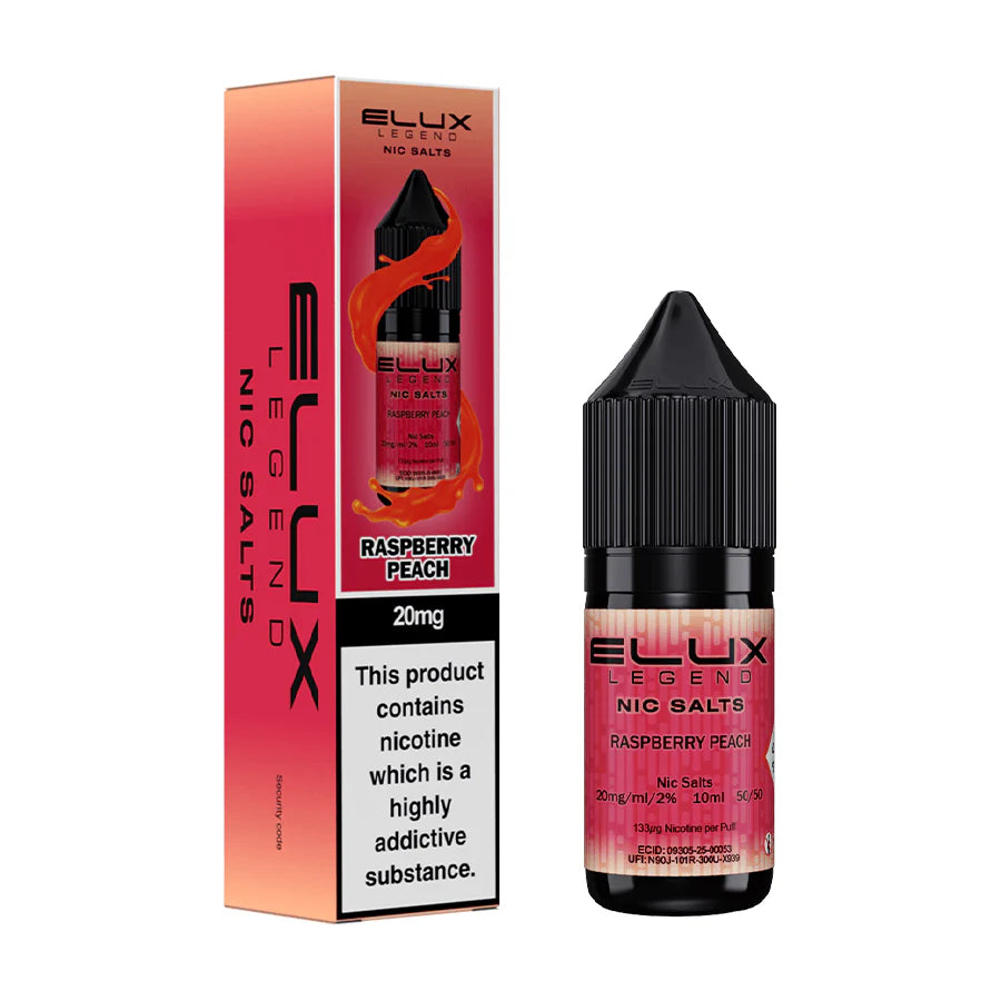 RASPBERRY PEACH 10ML NIC SALT BY ELUX LEGEND 10MG(1%) | 20MG(2%)