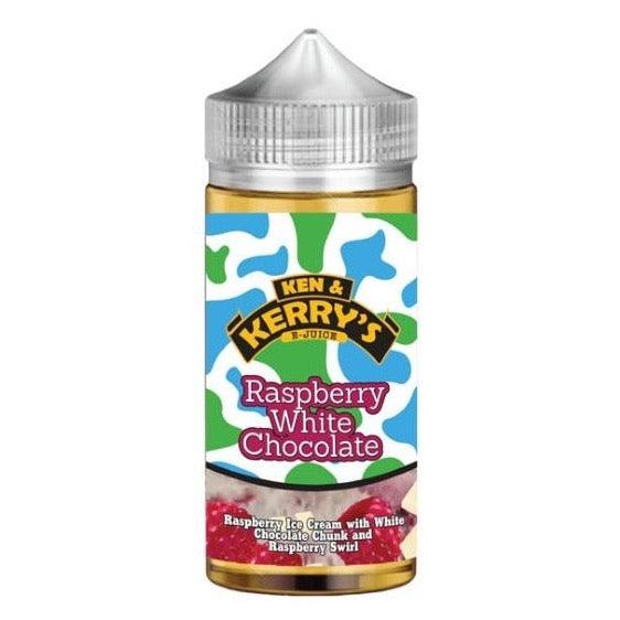 RASPBERRY WHITE CHOCOLATE E-LIQUID 100ML BY KEN AND KERRYS - Vapeslough
