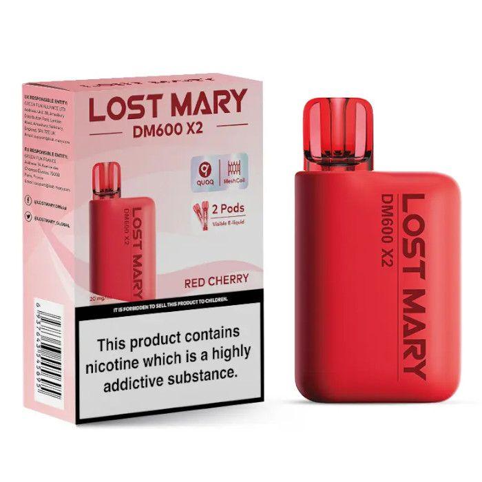 RED CHERRY - LOST MARY DM600 X2 DISPOSABLE VAPE BY LOST MARY - 2% (20MG) - Vapeslough